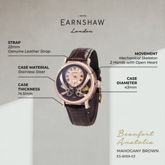 Earnshaw Beaufort Anatolia Automatic 40 Jewels Men's Watch -  ES-8059-03