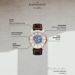 Earnshaw Westminster Mechanical Automatic Men's Watch -  ES-8096-03