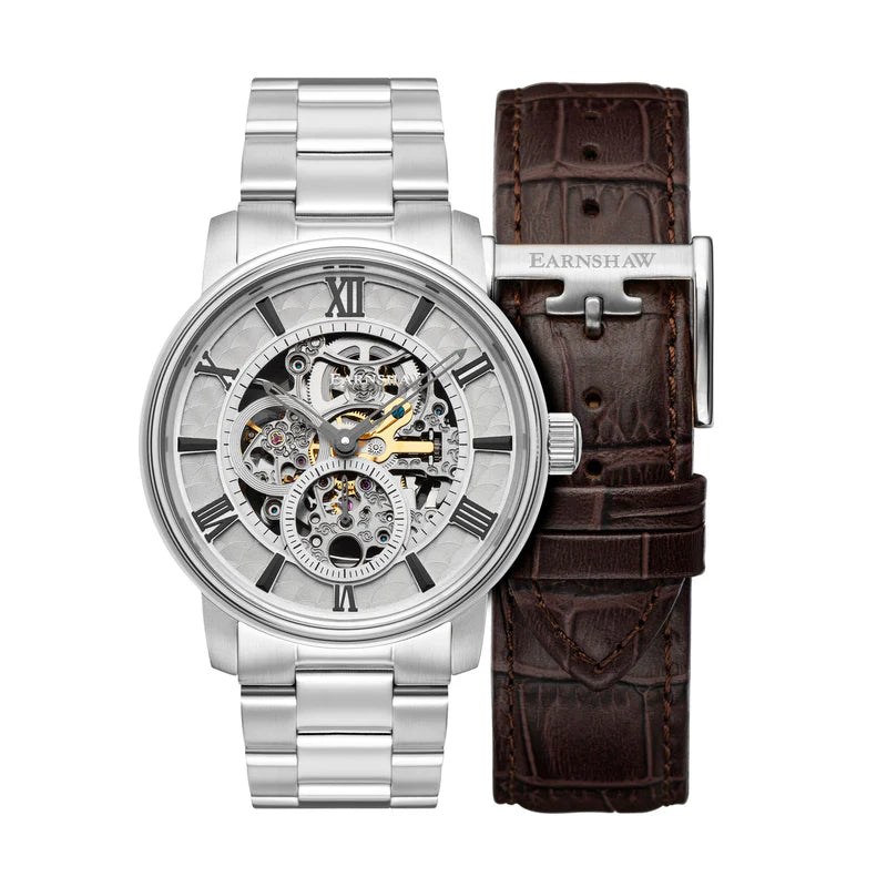 EARNSHAW WHITEHALL LIMITED EDITION Automatic Skeleton Men's Watch with Additional Strap - ES-8120-33