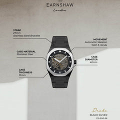 Earnshaw Drake Skeleton Automatic Men's Watch -  ES-8142-66
