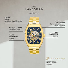 Earnshaw Beauchamp Automatic Skeleton Men's Watch -  ES-8148-33