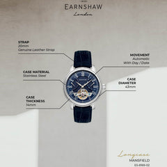 Earnshaw Longcase Double Retrograde Multifunction Men's Watch -  ES-8169-02