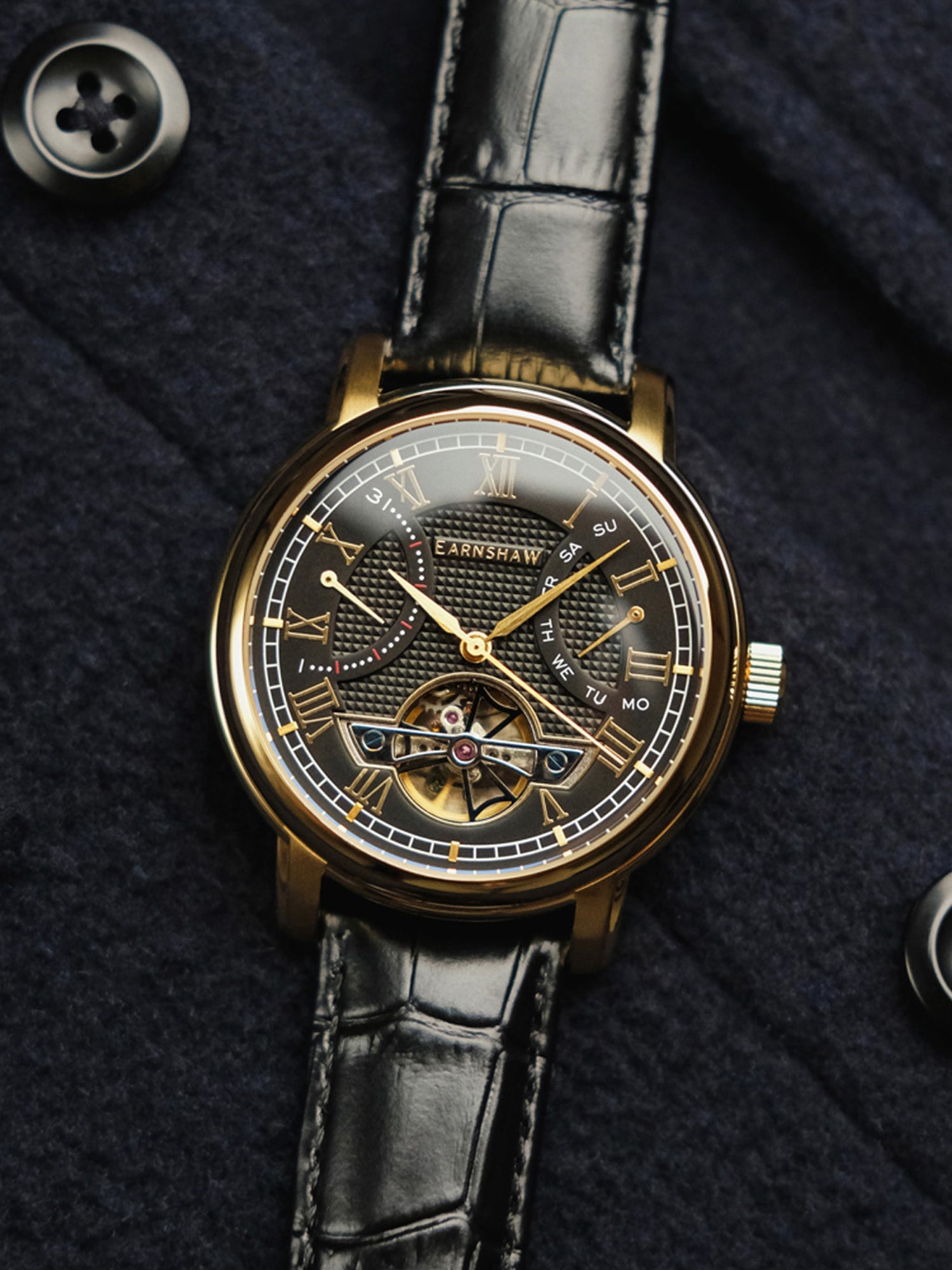 Earnshaw Longcase Double Retrograde Multifunction Men's Watch -  ES-8169-05