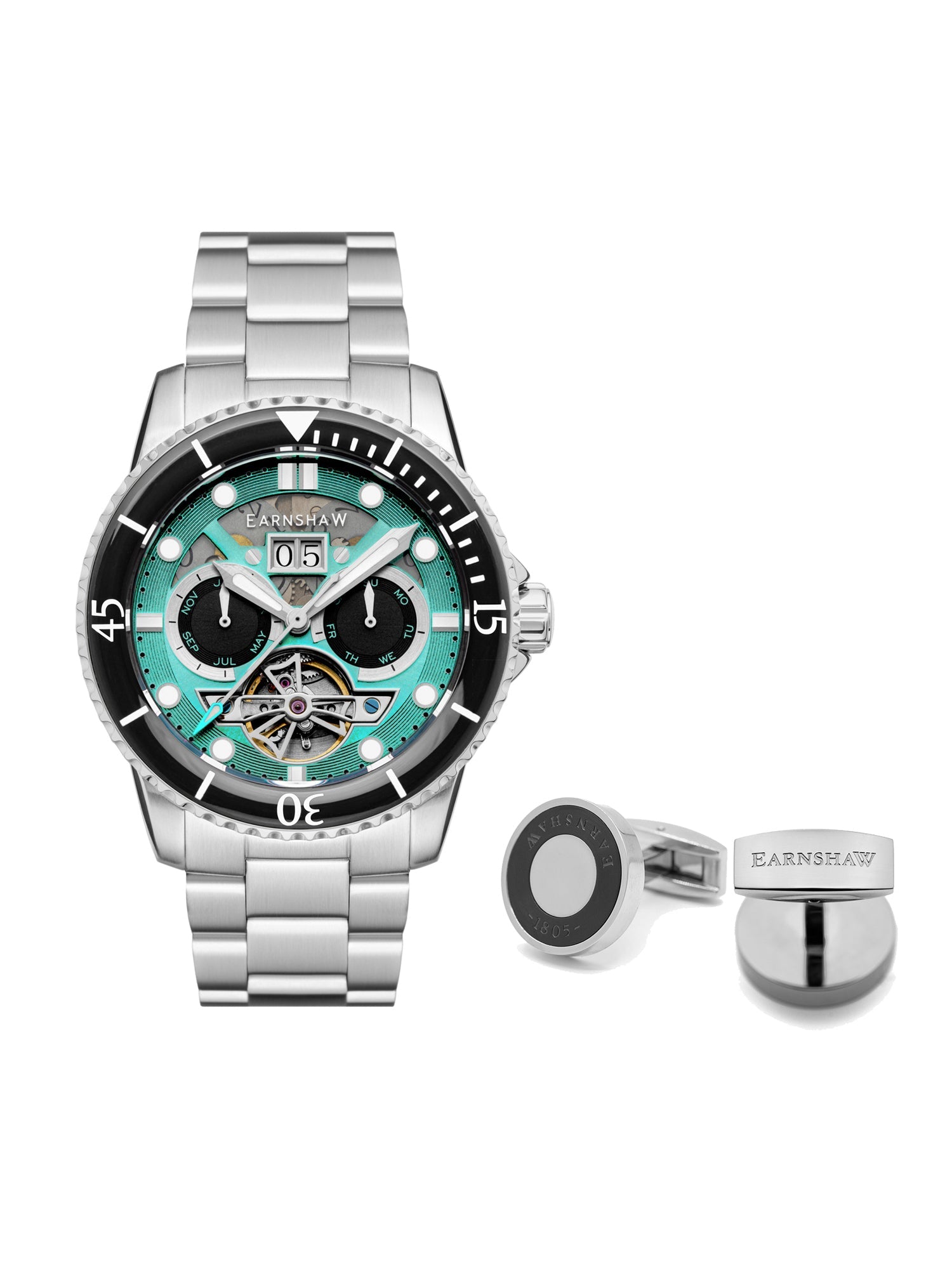 Earnshaw Duncan Grand Date Open Heart Diwali Multifunction Men's Watch -  ES-8174-DD