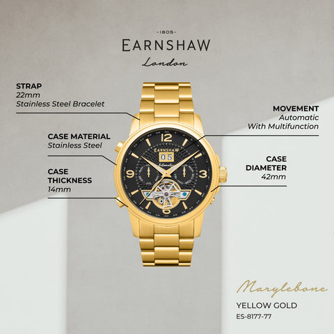 Earnshaw Open Heart Automatic Men's Watch - ES-8177-77