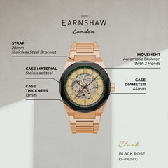 Earnshaw Automatic Skeleton Men's Watch - ES-8182-CC