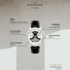 Earnshaw Retrograde Open Heart Automatic Men's Watch -  ES-8184-01