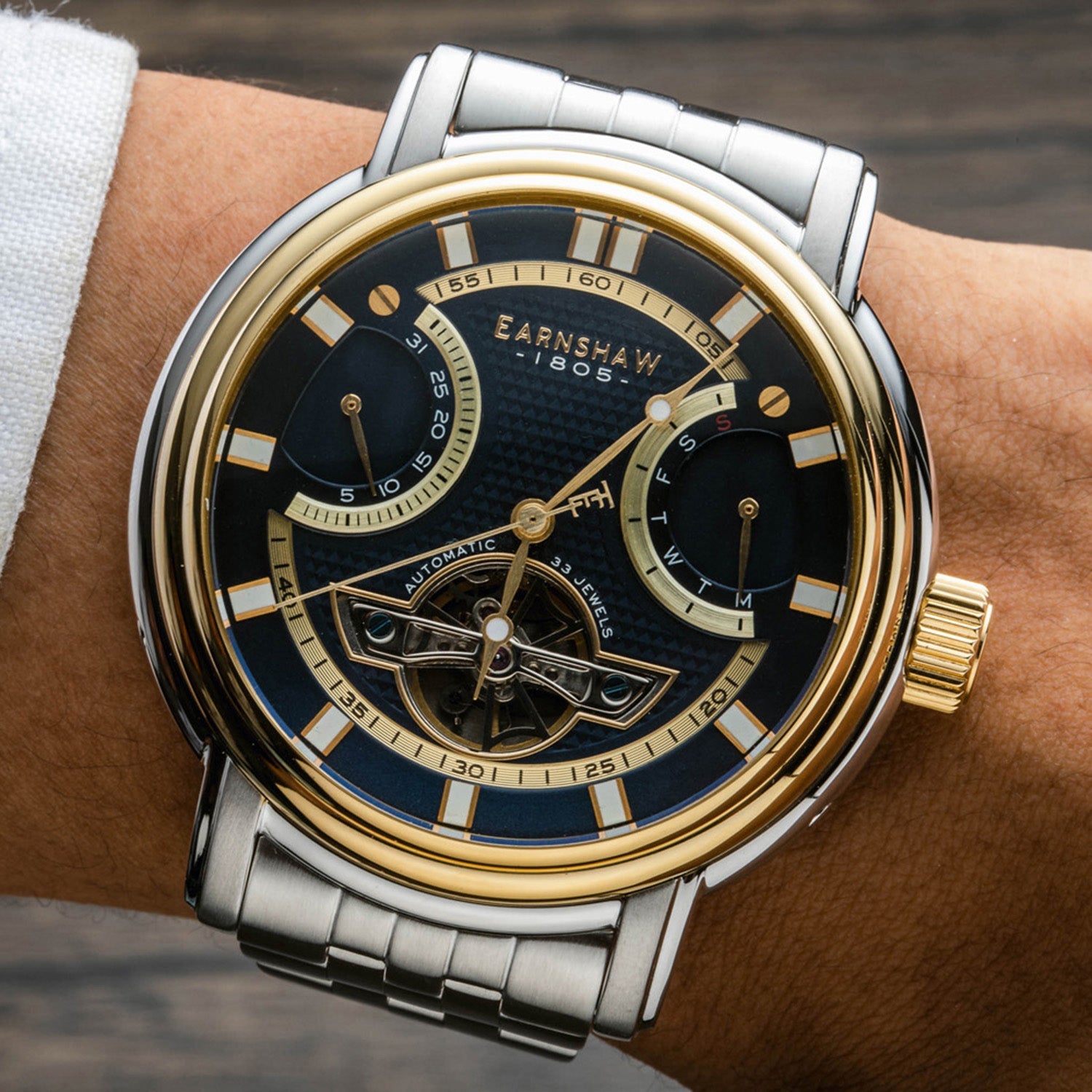 Earnshaw Open Heart Automatic 33 Jewels Men's Watch - ES-8184-66