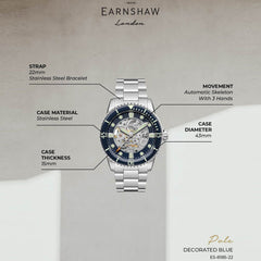 Earnshaw Admiral Pole Skeleton Automatic Men's Watch -  ES-8185-22