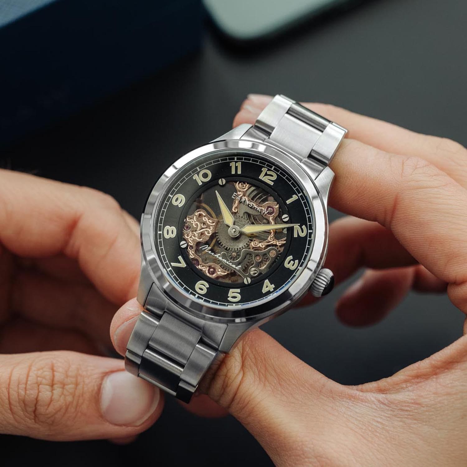 Earnshaw Mechanical Automatic Skeleton Men's Watch - ES-8189-11