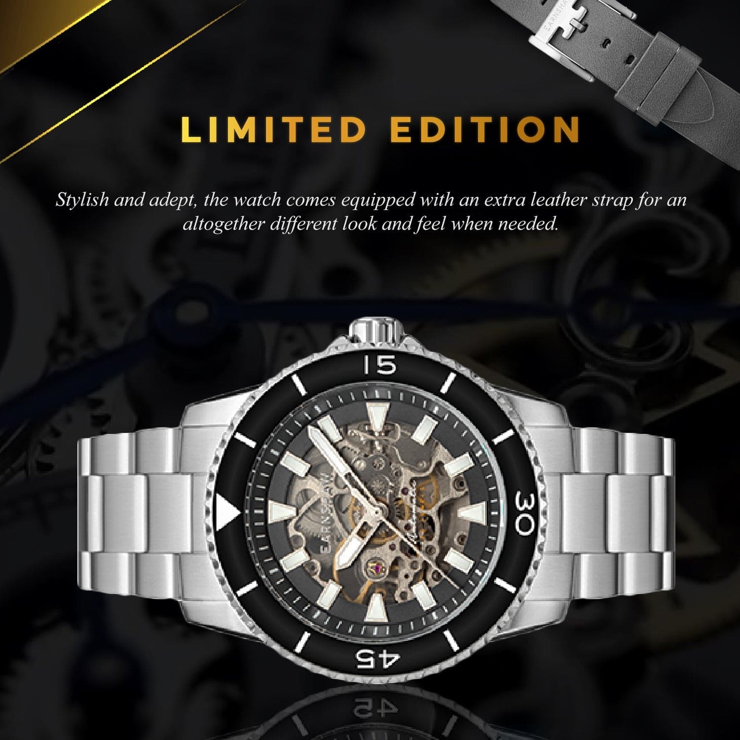 Earnshaw Limited Edition Skeleton Automatic With Additional Strap Men's Watch - ES-8227-22