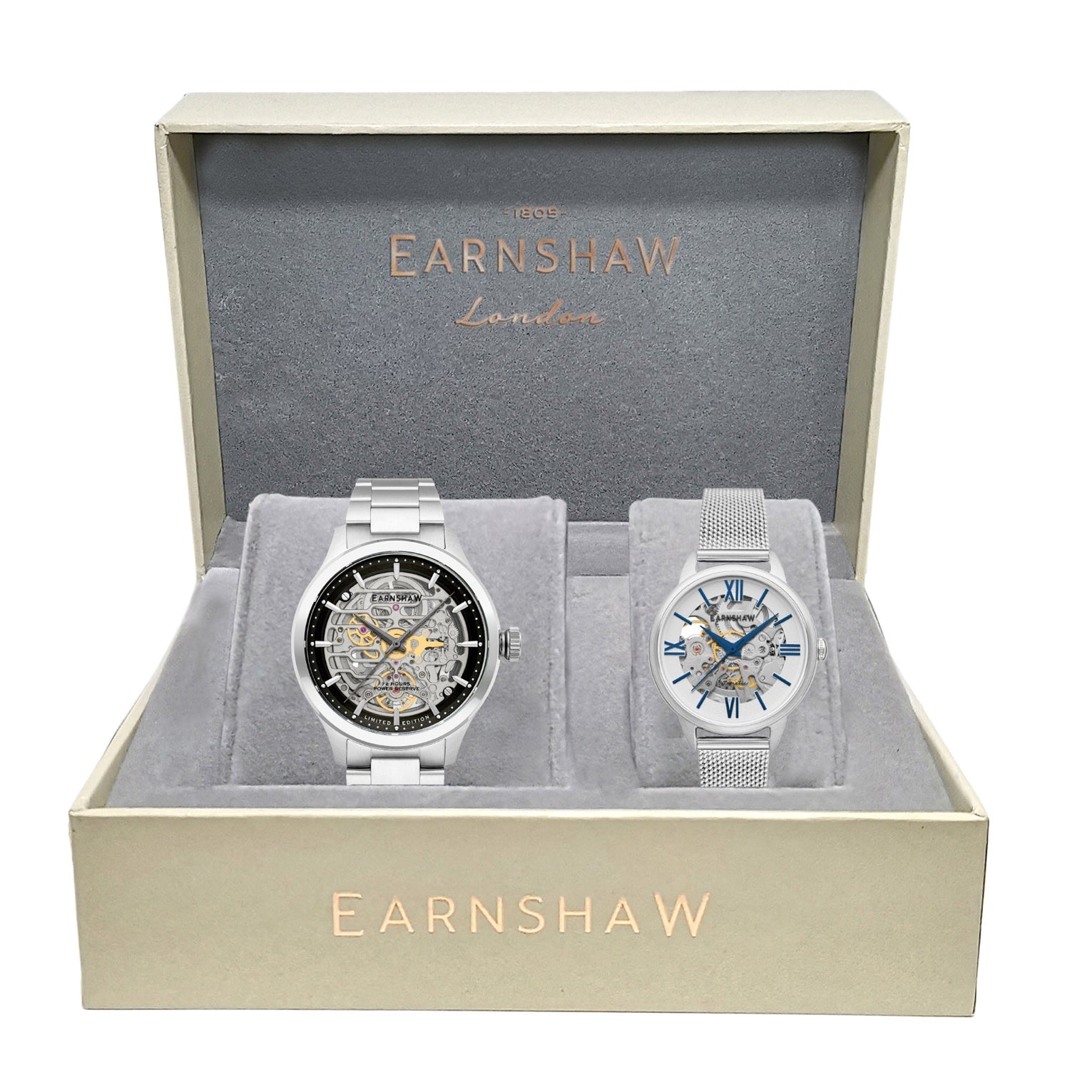Earnshaw 72 hours Power Reserve Automatic Couple Watch - ES-8229-SET-02