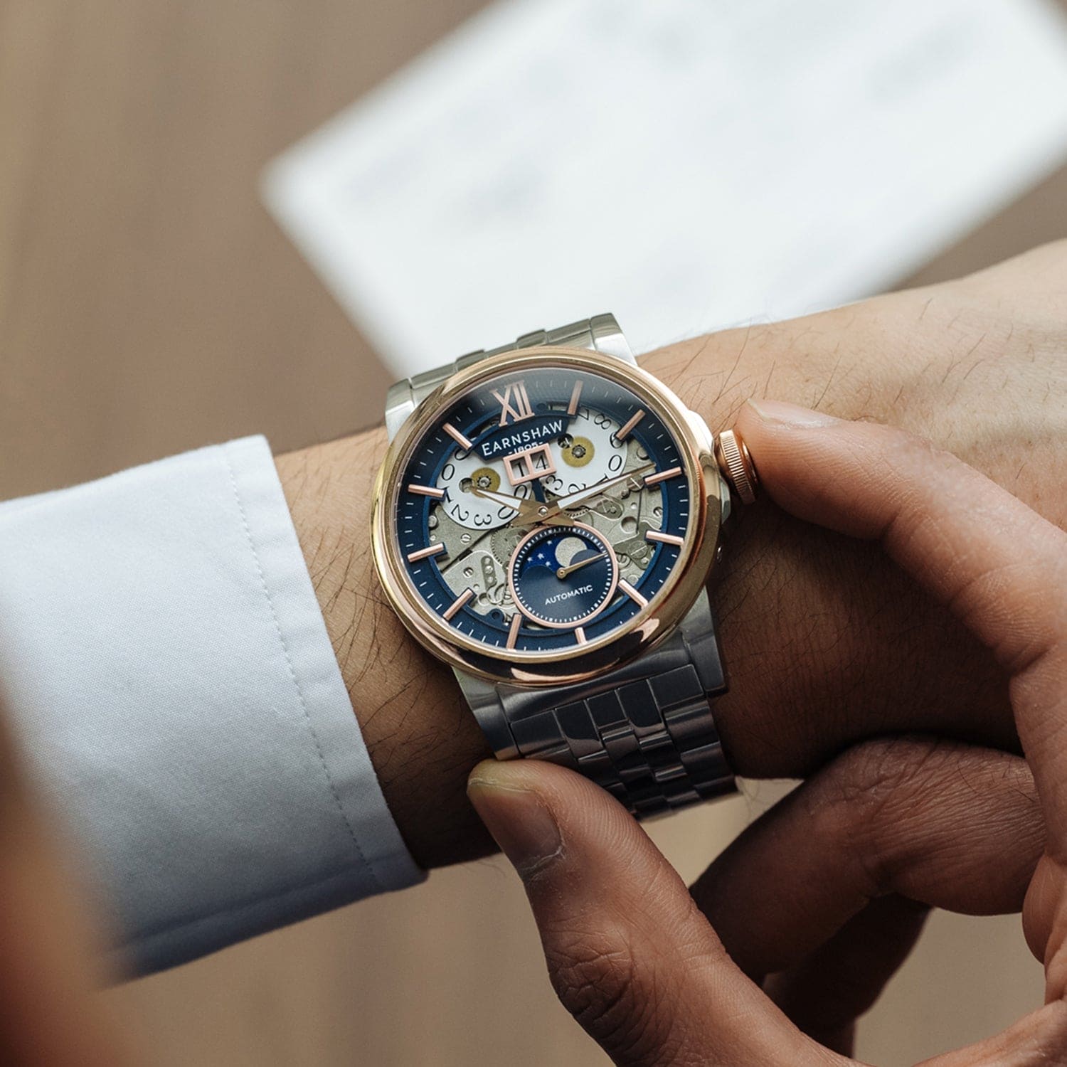 Earnshaw Architects Moonphase Men's Watch -  ES-8241-55