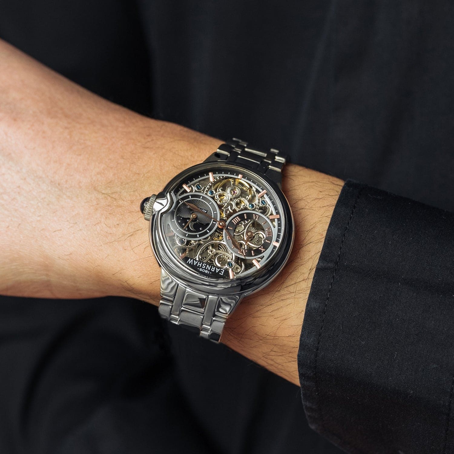 Earnshaw Barallier Dual Time Men's Watch -  ES-8242-33