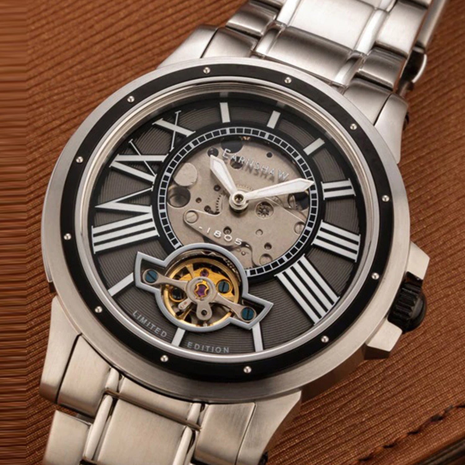 Earnshaw Limited Edition Automatic Open Heart Men's Watch - ES-8244-44