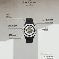 Earnshaw Armstrong Open Heart Automatic Men's Watch -  ES-8252-02