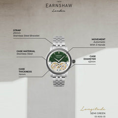 Earnshaw Longitude Double Barrel Automatic Men's Watch -  ES-8255-33