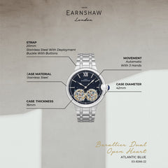Earnshaw Barralier Double Heart Automatic Men's Watch -  ES-8266-22
