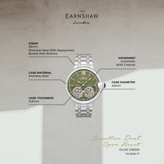Earnshaw Barralier Double Heart Automatic Men's Watch -  ES-8266-77
