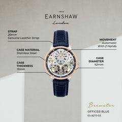 Earnshaw Brewster Double Barrel Automatic Men's Watch -  ES-8273-03