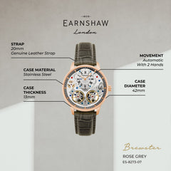Earnshaw Brewster Double Barrel Automatic Men's Watch -  ES-8273-07