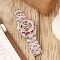 Earnshaw Ladies Martineau Automatic Skeleton Women's Watch -  ES-8275-11