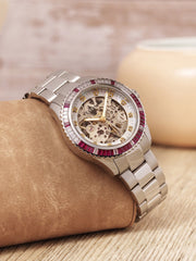 Earnshaw Ladies Martineau Automatic Skeleton Women's Watch -  ES-8275-11