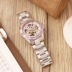 Earnshaw Ladies Martineau Automatic Skeleton Women's Watch -  ES-8275-33
