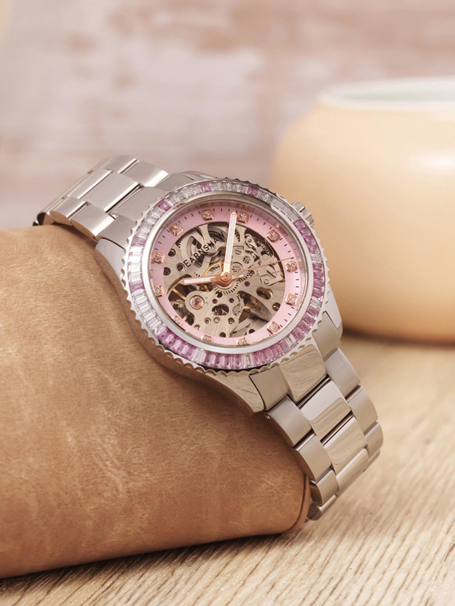 Earnshaw Ladies Martineau Automatic Skeleton Women's Watch -  ES-8275-33