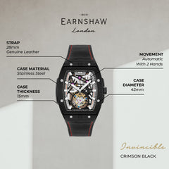Earnshaw Invincible Limited Edition Tourbillon Automatic Men's Watch - ES-8281-05