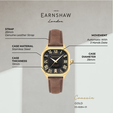 Earnshaw Coussin Automatic Men's Watch -  ES-8284-01