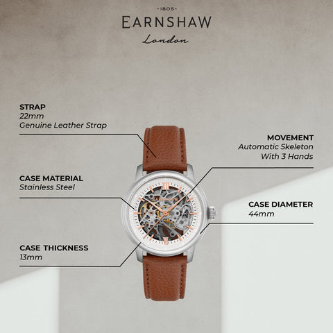 Earnshaw Cornwall Skeleton Automatic Men's Watch -  ES-8290-02