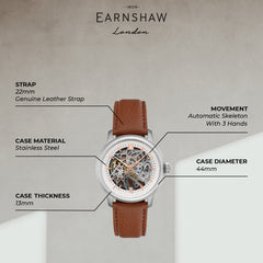 Earnshaw Cornwall Skeleton Automatic Men's Watch -  ES-8290-02