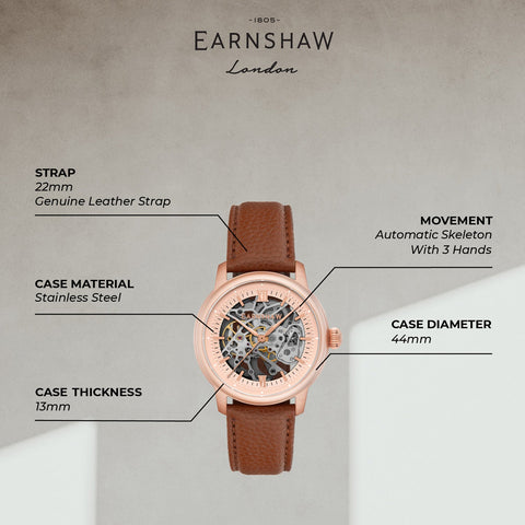 Earnshaw Cornwall Skeleton Automatic Men's Watch -  ES-8290-04