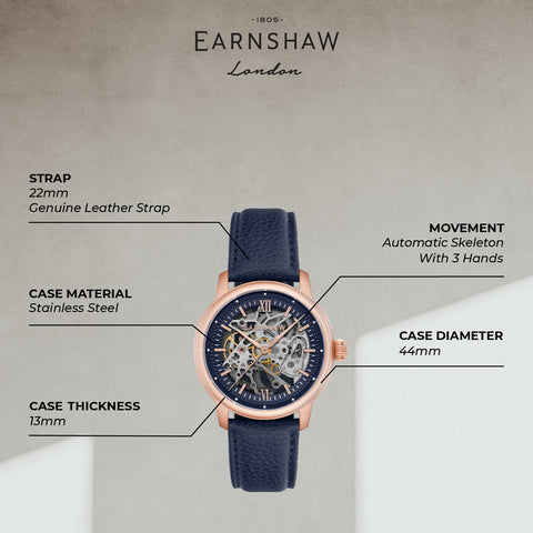 Earnshaw Cornwall Skeleton Automatic Men's Watch -  ES-8290-05