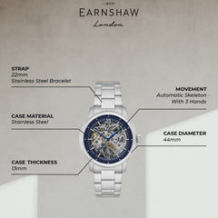 Earnshaw Cornwall Skeleton Automatic Men's Watch -  ES-8290-22