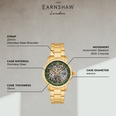 Earnshaw Cornwall Skeleton Automatic Men's Watch -  ES-8290-33