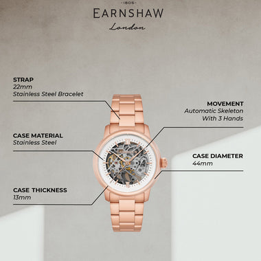Earnshaw Cornwall Skeleton Automatic Men's Watch -  ES-8290-66