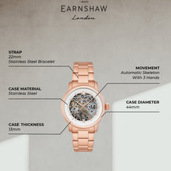 Earnshaw Cornwall Skeleton Automatic Men's Watch -  ES-8290-66