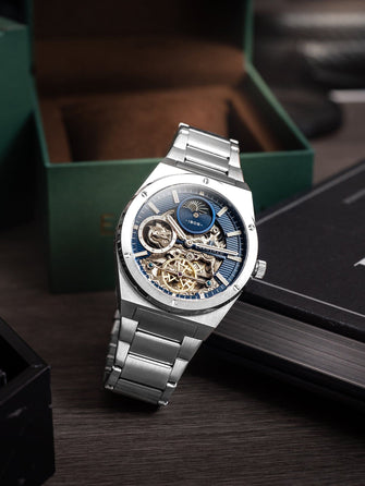 Earnshaw Drake Dual Time & Moonphase Automatic Men's Watch -  ES-8291-22