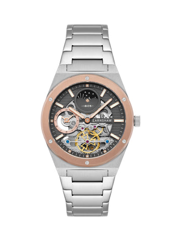 Earnshaw Drake Dual Time & Moonphase Automatic Men's Watch -  ES-8291-44