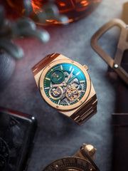 Earnshaw Drake Dual Time & Moonphase Automatic Men's Watch -  ES-8291-66