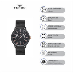 Ferro Quartz Men's Watch - F11050C-1117-G