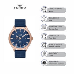 Ferro Quartz Men's Watch - F11090C-T