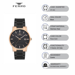 Ferro Quartz Men's Watch - F11183A-R