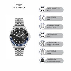 Ferro Quartz Men's Watch - F11196A-A7