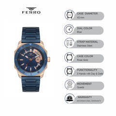 Ferro Quartz Men's Watch - F11198A-T
