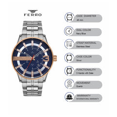 Ferro Quartz Men's Watch - F11200A-E3
