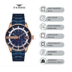 Ferro Quartz Men's Watch - F11200A-T