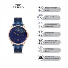 Ferro Quartz Men's Watch - F1974A-958-T